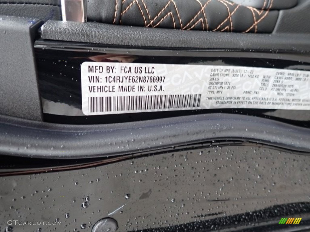2022 Jeep Grand Cherokee Summit 4XE Hybrid Color Code Photos
