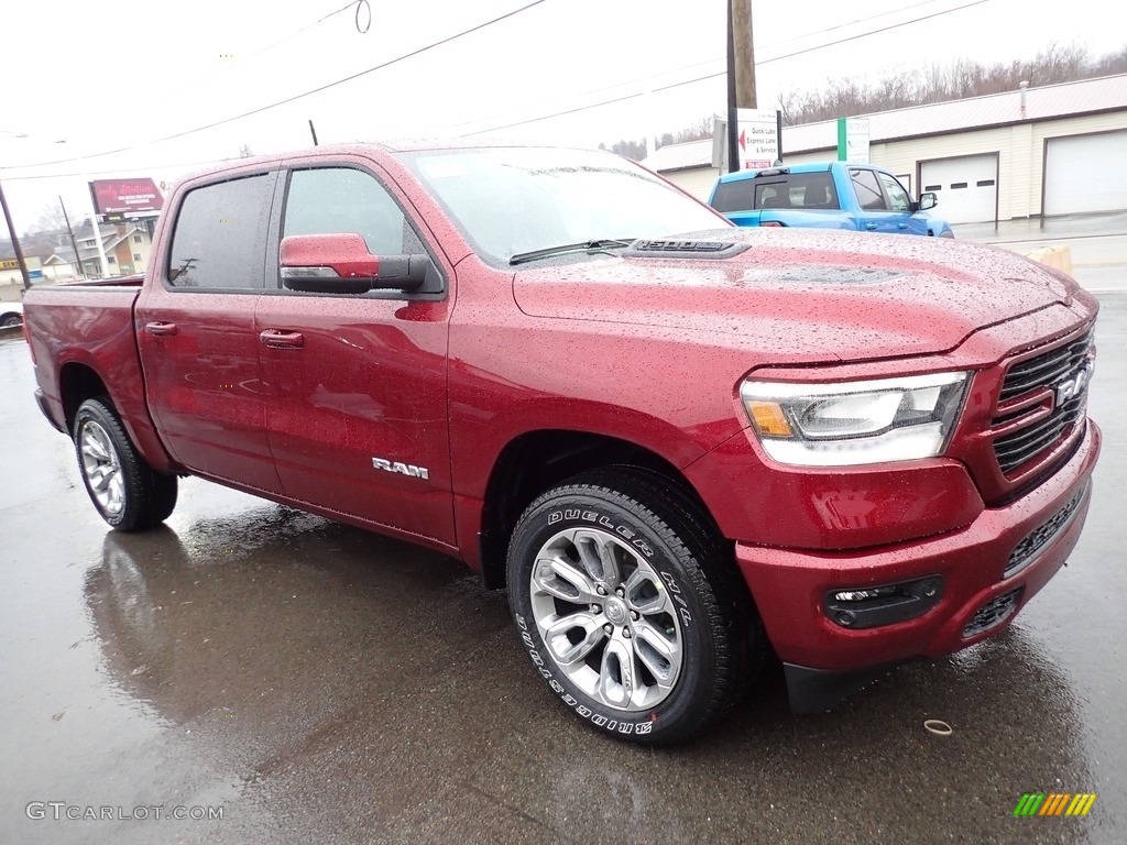 Delmonico Red Pearl 2023 Ram 1500 Laramie Crew Cab 4x4 Exterior Photo #145468219