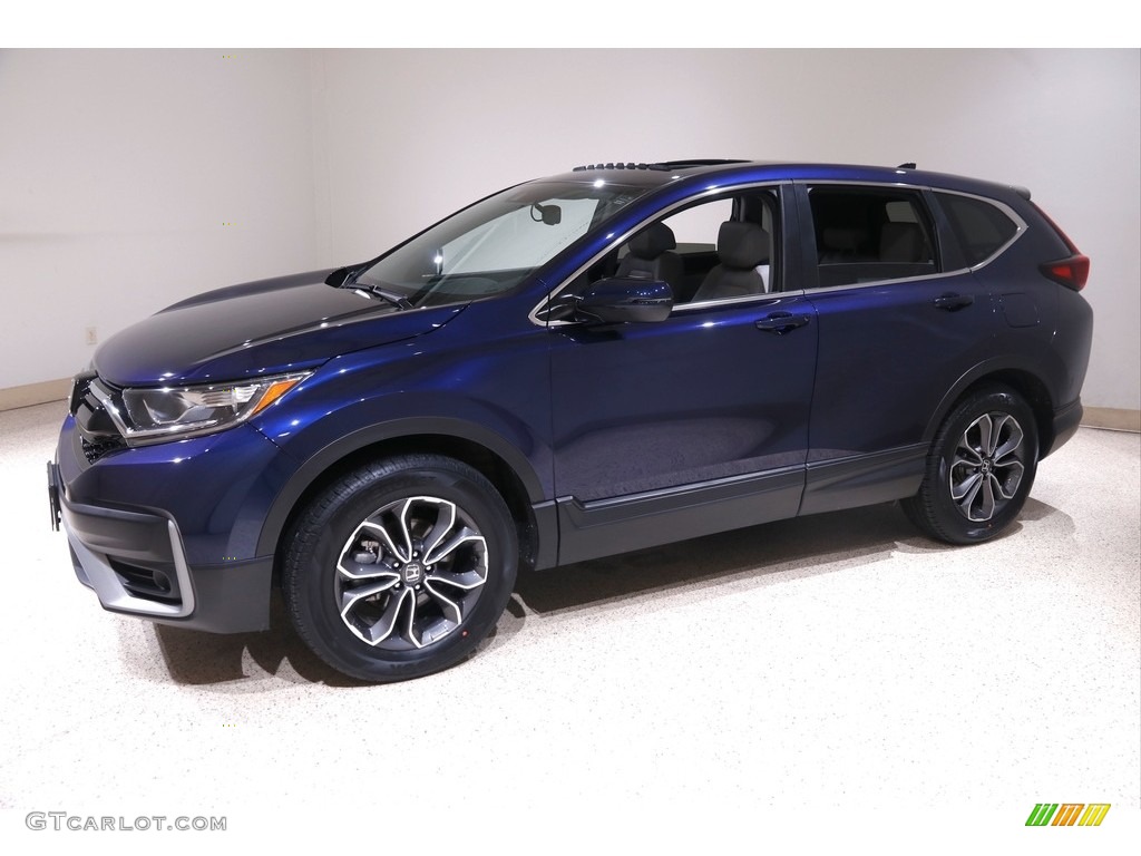 2020 CR-V EX-L AWD - Obsidian Blue Pearl / Gray photo #3