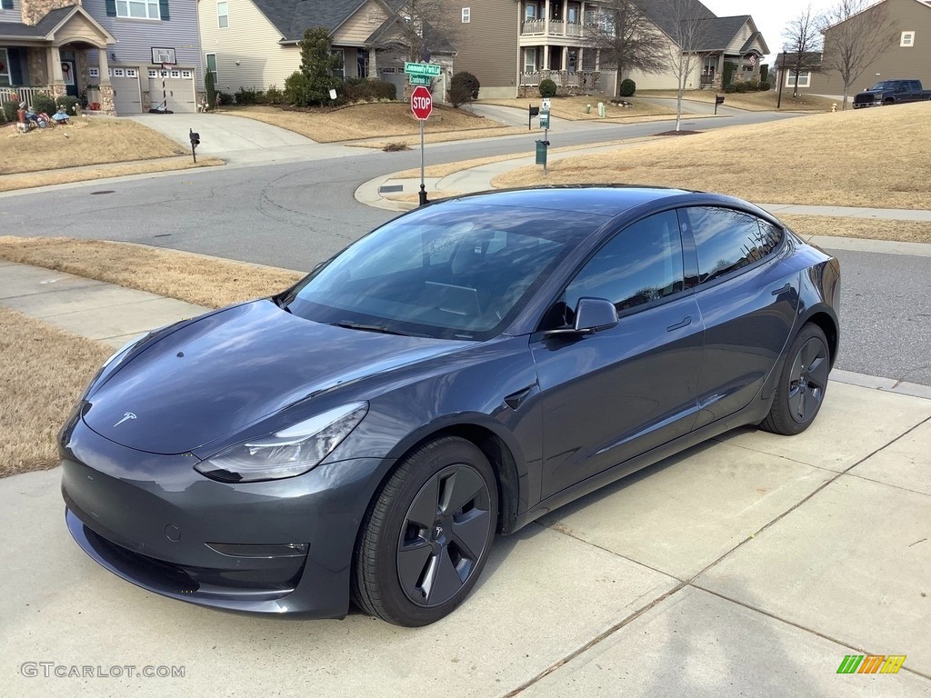 Solid Black 2022 Tesla Model 3 Long Range AWD Exterior Photo #145471679