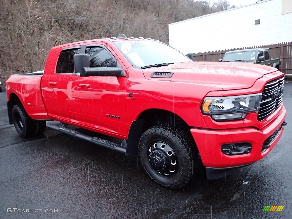 Flame Red 2021 Ram 3500 Big Horn Mega Cab 4x4 Exterior Photo #145472349