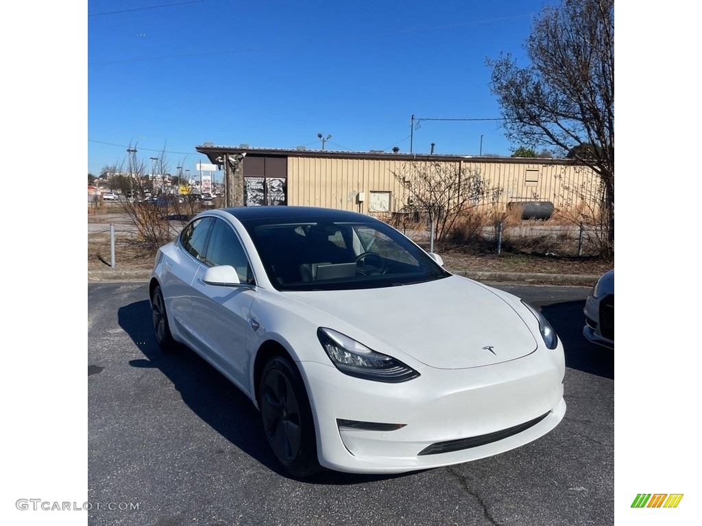 2020 Model 3 Standard Range Plus - Pearl White Multi-Coat / Black photo #5