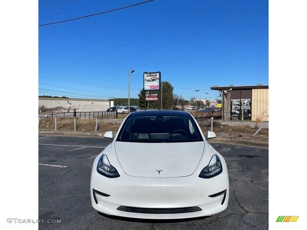 2020 Model 3 Standard Range Plus - Pearl White Multi-Coat / Black photo #6