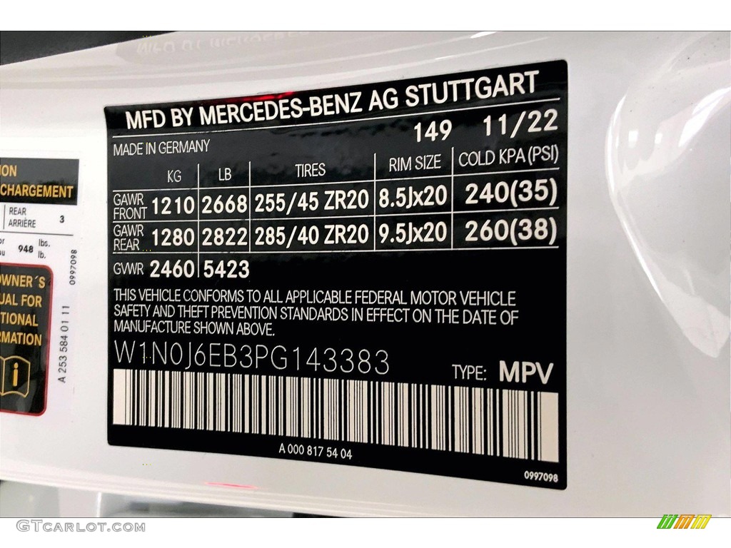 2023 GLC Color Code 149 for Polar White Photo #145474332