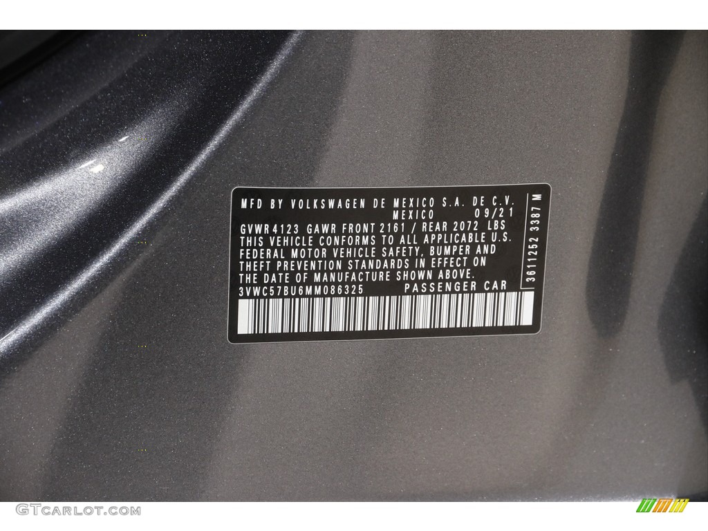 2021 Jetta S - Platinum Gray Metallic / Titan Black photo #20