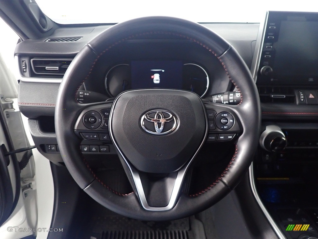 2021 Toyota RAV4 Prime XSE AWD Plug-In Hybrid Black Steering Wheel Photo #145475010
