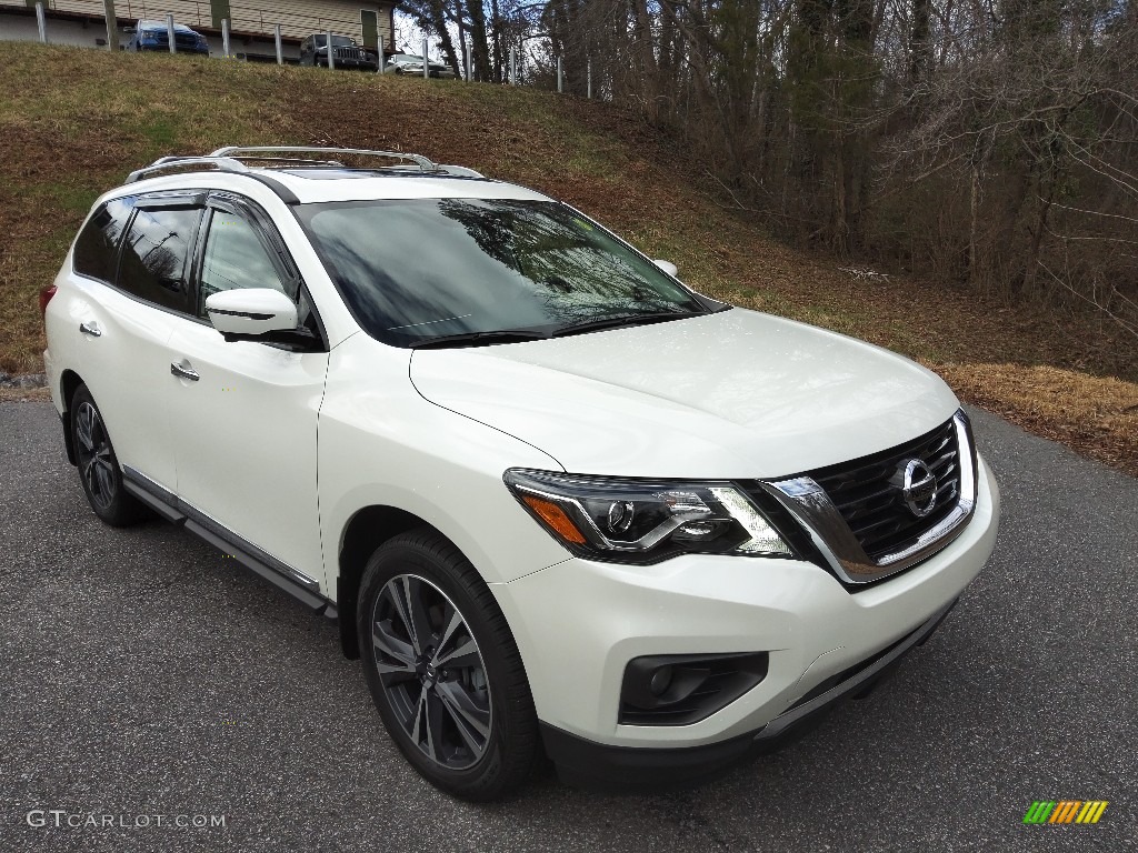 Pearl White Tricoat 2020 Nissan Pathfinder Platinum 4x4 Exterior Photo #145475196