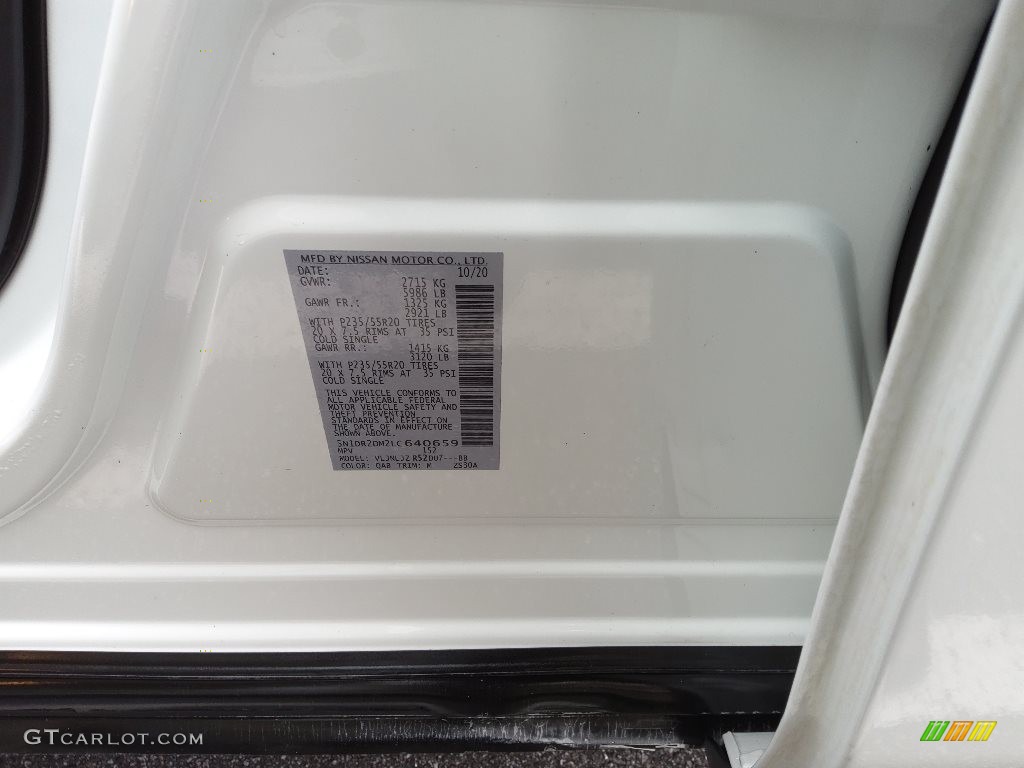 2020 Pathfinder Platinum 4x4 - Pearl White Tricoat / Almond photo #34