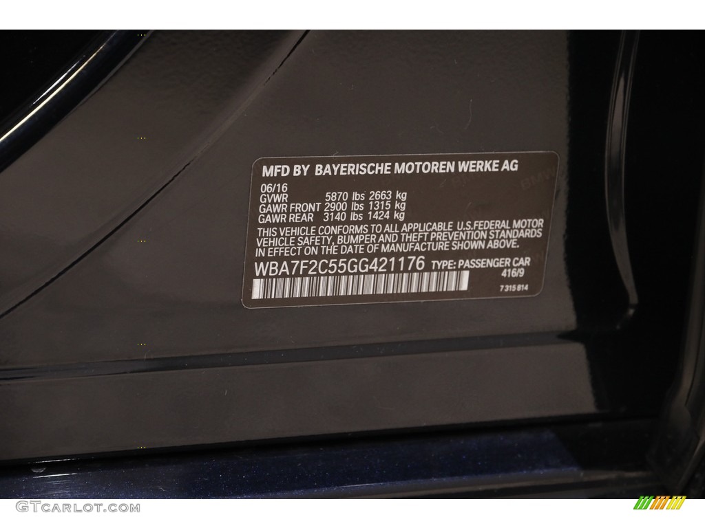 2016 7 Series 750i xDrive Sedan - Carbon Black Metallic / Black photo #27