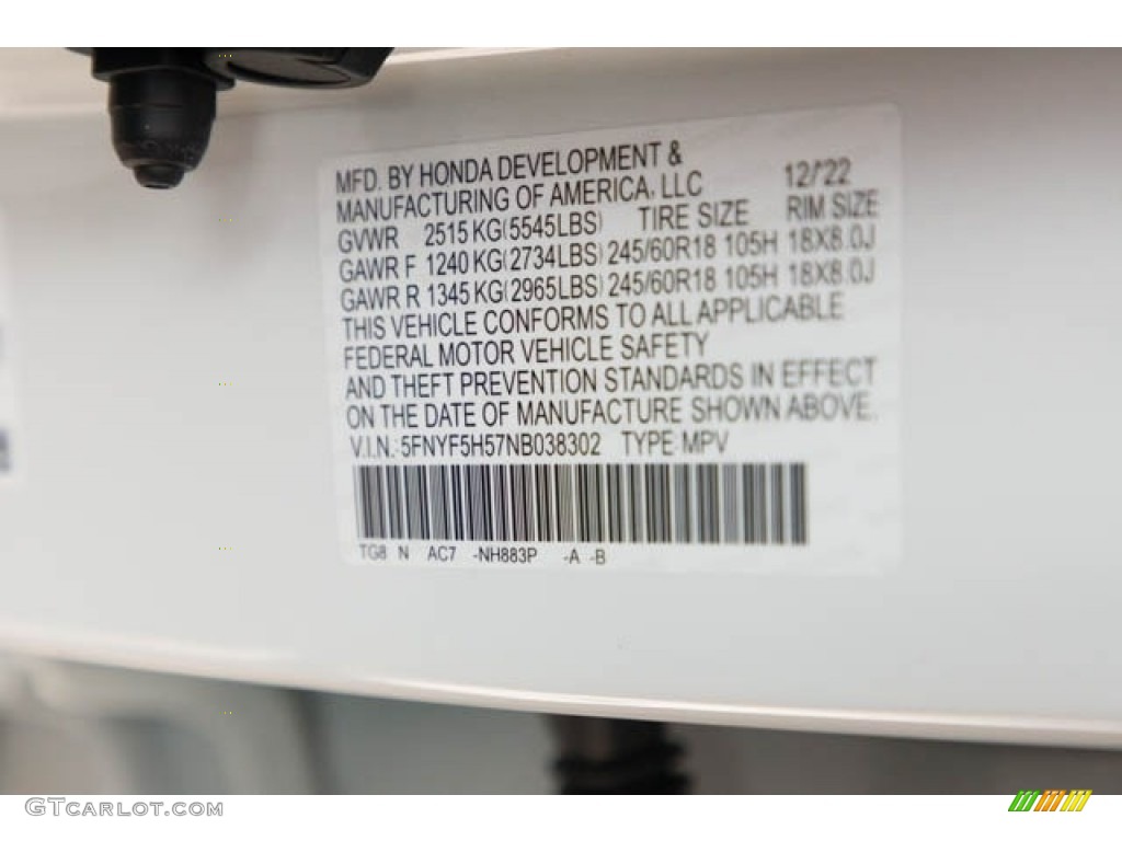 2022 Pilot EX-L - Platinum White Pearl / Black photo #43