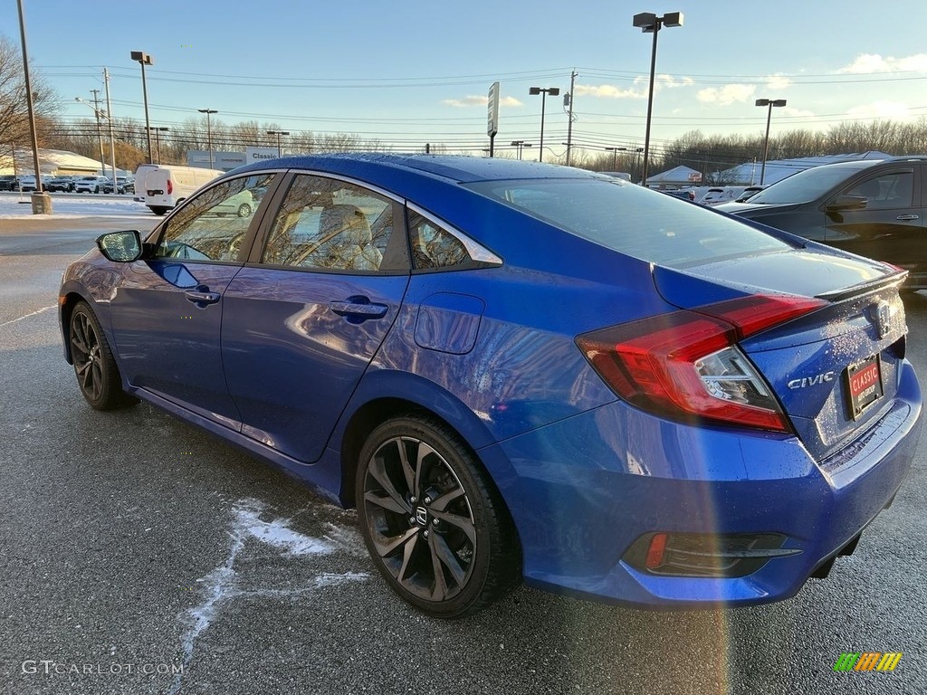 2019 Civic Sport Sedan - Agean Blue Metallic / Black photo #2