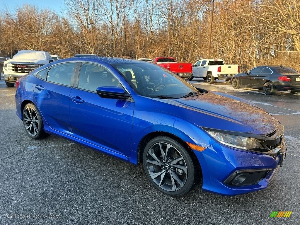 2019 Civic Sport Sedan - Agean Blue Metallic / Black photo #4