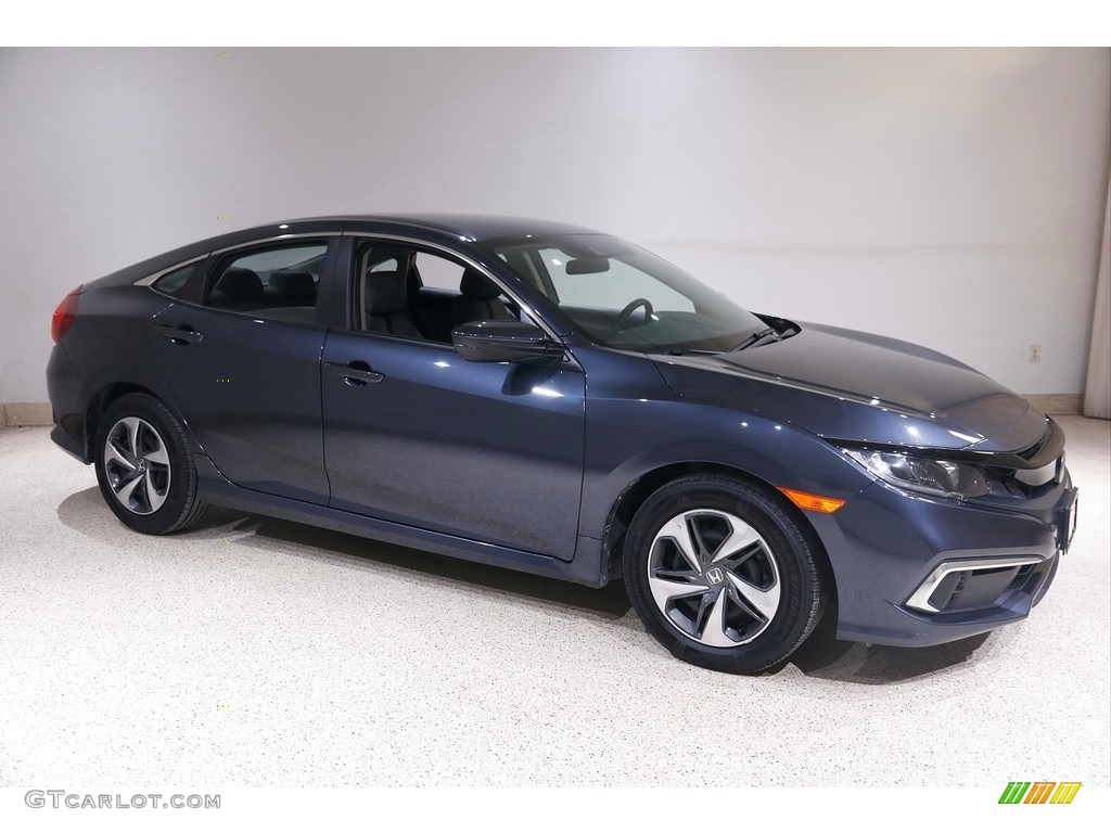 2020 Civic LX Sedan - Cosmic Blue Metallic / Gray photo #1