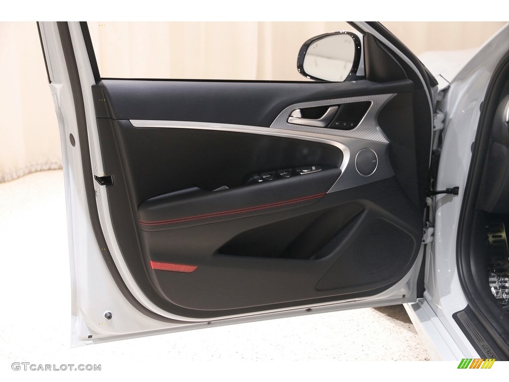 2022 Genesis G70 3.3T AWD Black/Red Door Panel Photo #145483082