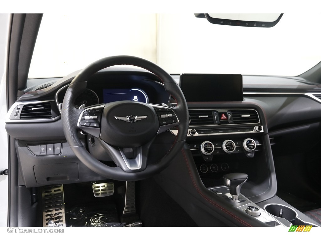 2022 Genesis G70 3.3T AWD Black/Red Dashboard Photo #145483128