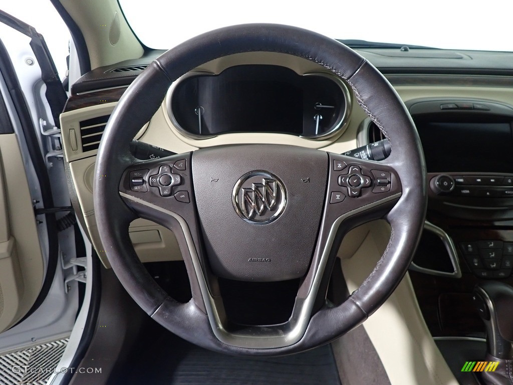 2015 Buick LaCrosse Premium Light Neutral/Cocoa Steering Wheel Photo #145484505
