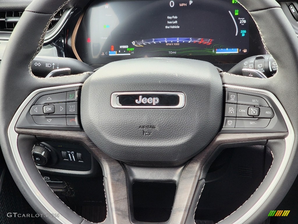 2023 Jeep Grand Cherokee 4XE Global Black Steering Wheel Photo #145485849