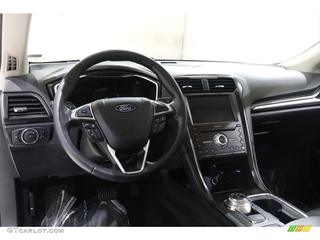2020 Ford Fusion Titanium AWD Ebony Steering Wheel Photo #145485963