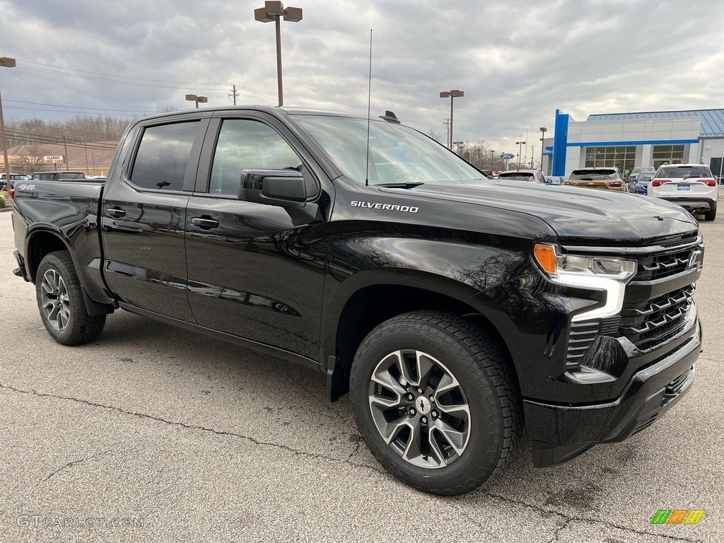 Black 2023 Chevrolet Silverado 1500 RST Crew Cab 4x4 Exterior Photo #145488840