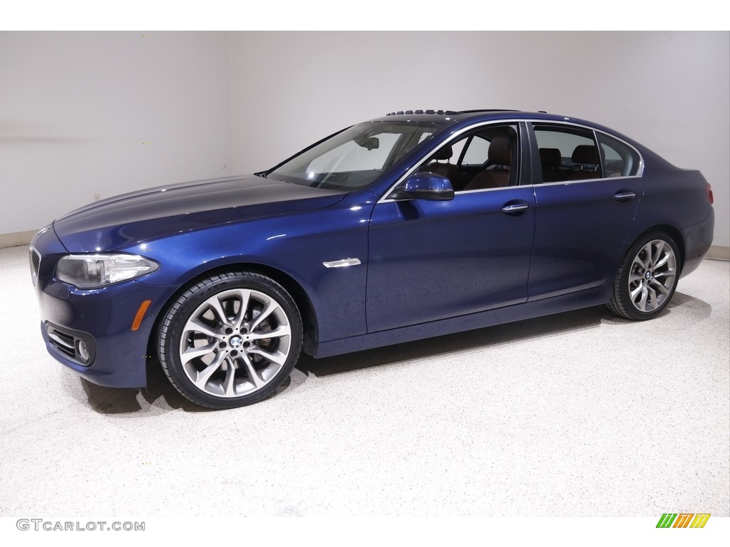 2016 5 Series 535i xDrive Sedan - Mediterranean Blue Metallic / BMW Individual Amaro Brown photo #3