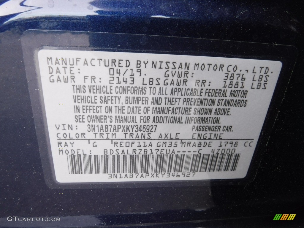 2019 Sentra SR - Deep Blue Pearl / Charcoal photo #29