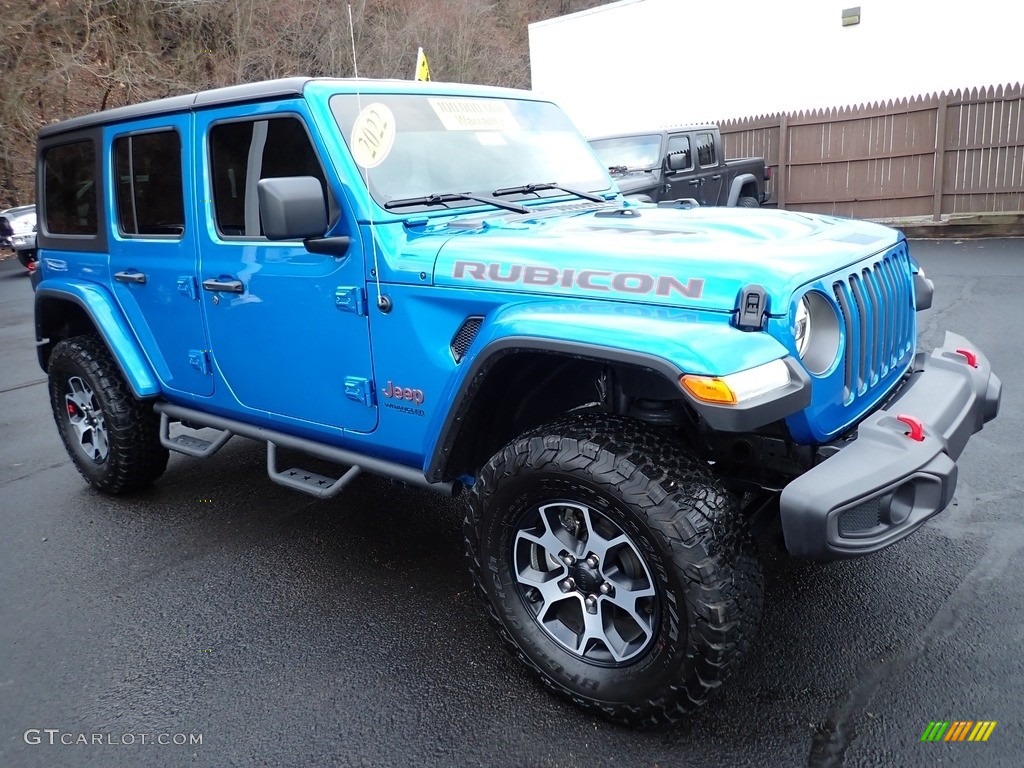 Hydro Blue Pearl 2022 Jeep Wrangler Unlimited Rubicon 4x4 Exterior Photo #145492320