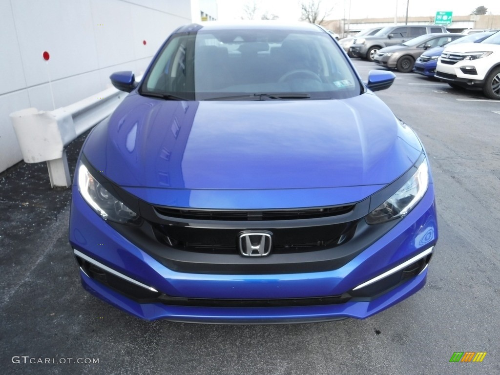 2019 Civic LX Sedan - Agean Blue Metallic / Black photo #4