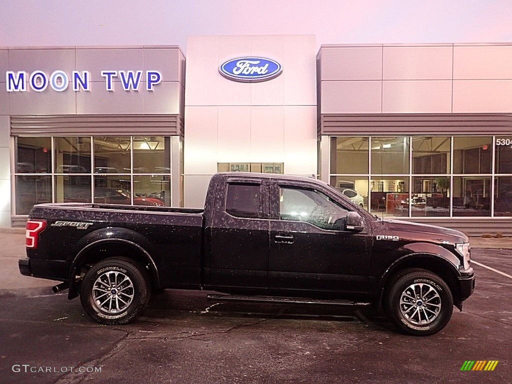 2020 F150 XLT SuperCab 4x4 - Agate Black / Black photo #1