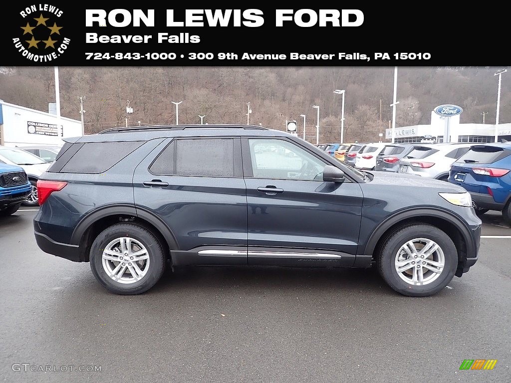 2022 Explorer XLT 4WD - Stone Blue Metallic / Ebony photo #1