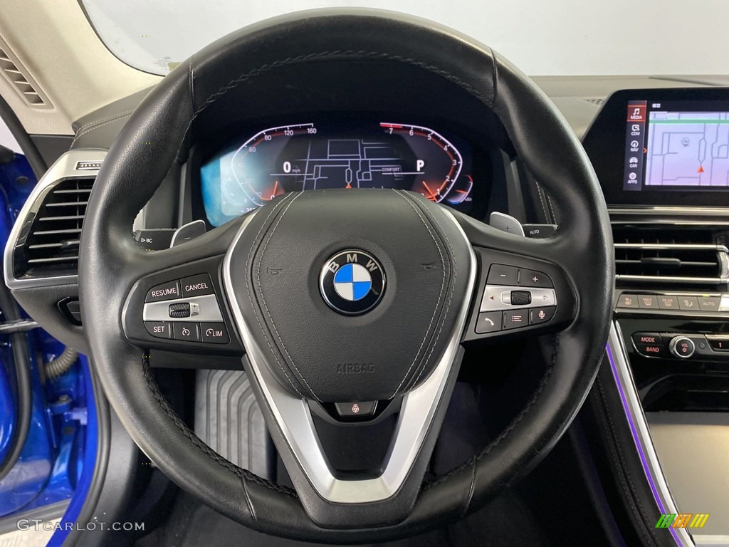 2020 BMW 8 Series 840i Coupe Black Steering Wheel Photo #145500772