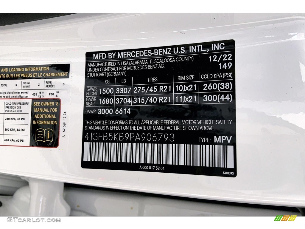 2023 GLE Color Code 149 for Polar White Photo #145501138