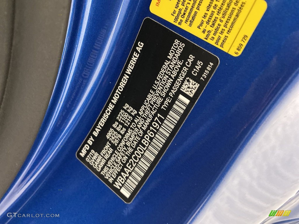 2020 8 Series Color Code C1A for Sonic Speed Blue Photo #145501246