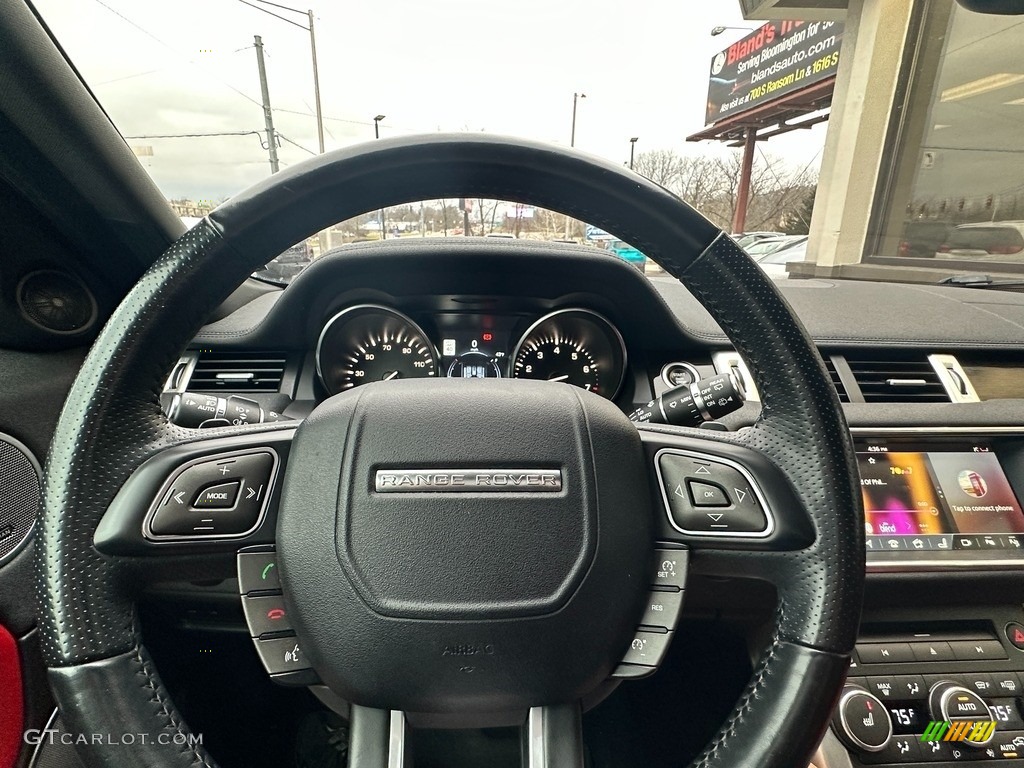2017 Land Rover Range Rover Evoque HSE Dynamic Ebony/Pimento Steering Wheel Photo #145501351