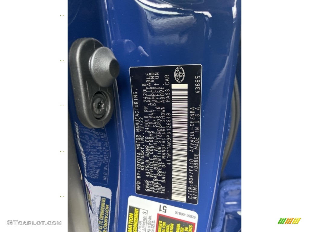 2023 Camry Color Code 8Q4 for Reservoir Blue Photo #145501555