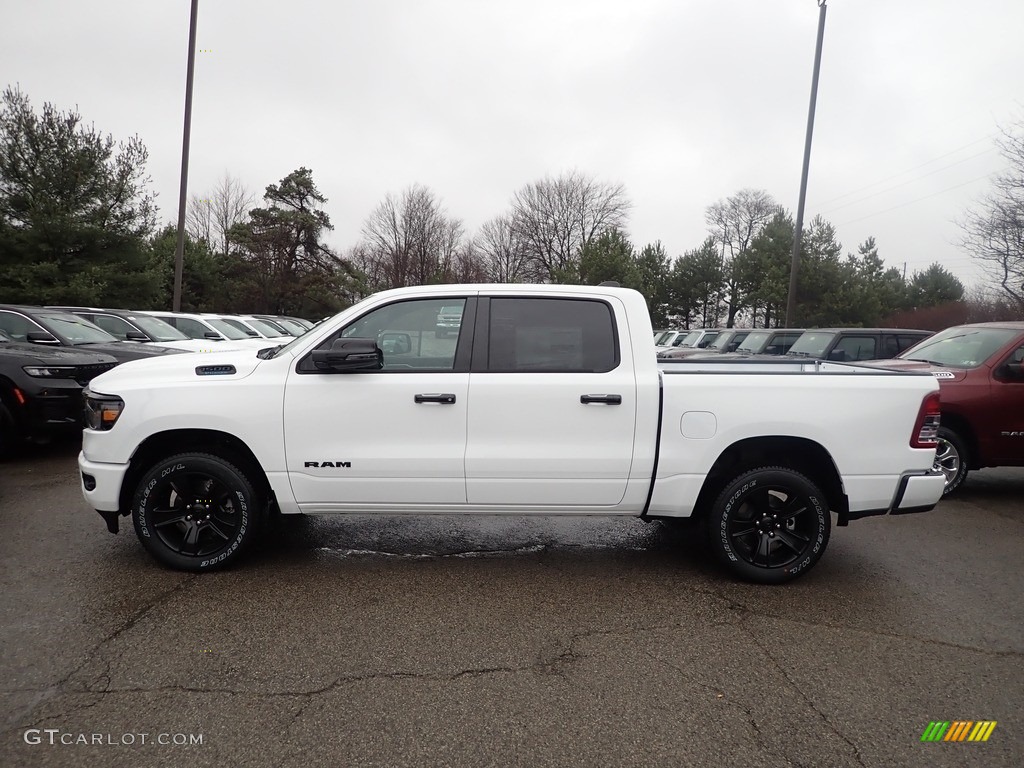 Bright White 2023 Ram 1500 Big Horn Night Edition Crew Cab 4x4 Exterior Photo #145502503