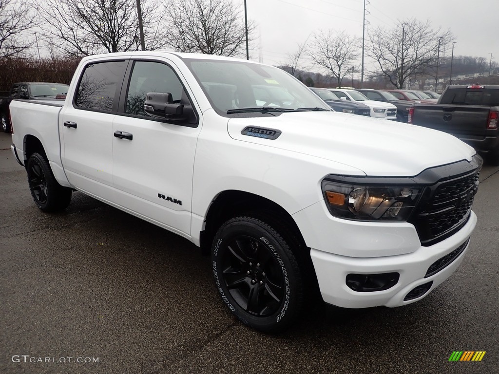 Bright White 2023 Ram 1500 Big Horn Night Edition Crew Cab 4x4 Exterior Photo #145502608