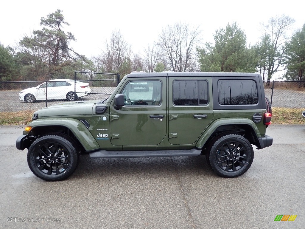 Sarge Green 2023 Jeep Wrangler Unlimited Sahara 4XE Hybrid Exterior Photo #145504000