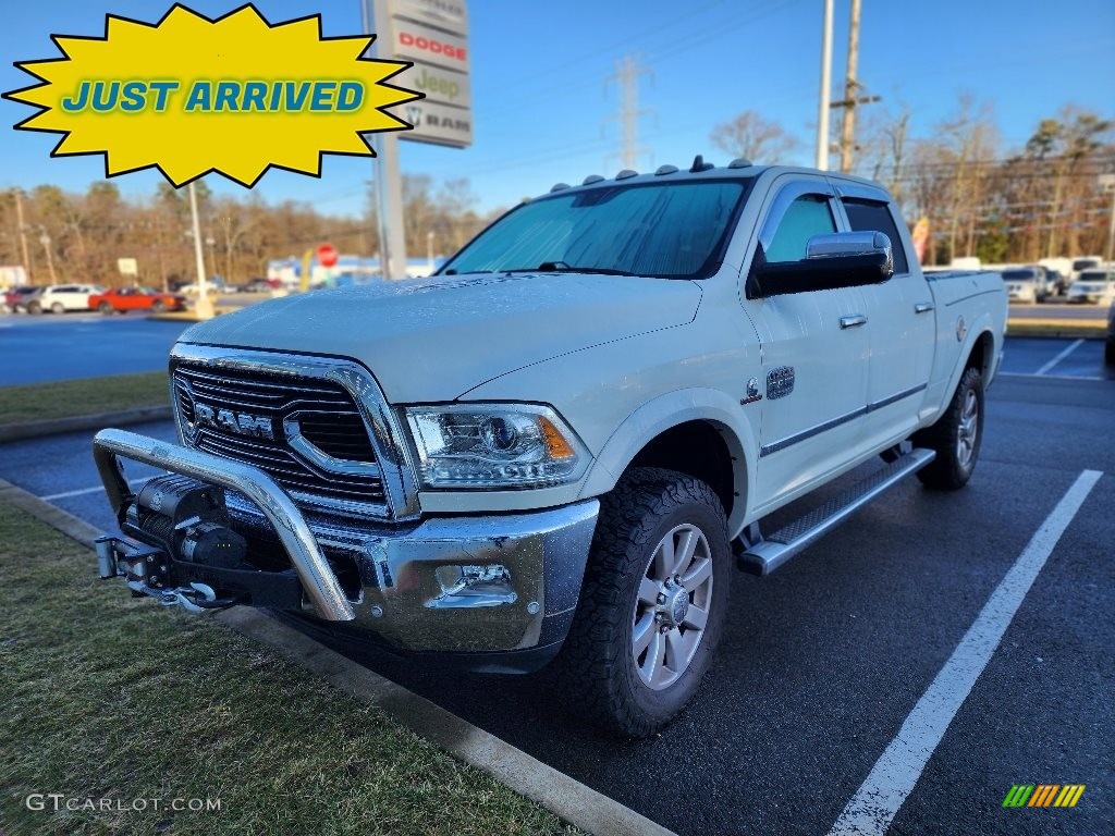 2017 2500 Laramie Longhorn Crew Cab 4x4 - Pearl White / Black/Cattle Tan photo #1