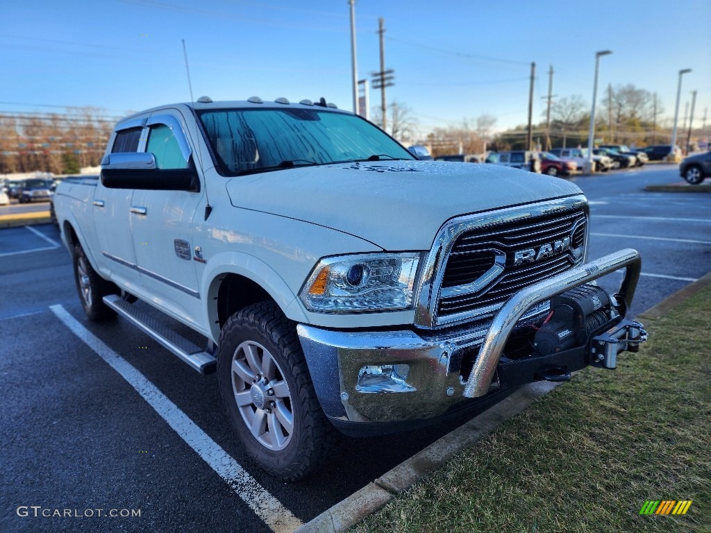 2017 2500 Laramie Longhorn Crew Cab 4x4 - Pearl White / Black/Cattle Tan photo #3