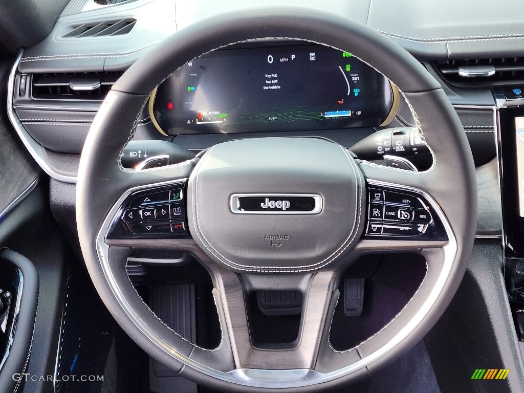 2023 Jeep Grand Cherokee Overland 4XE Global Black Steering Wheel Photo #145506654