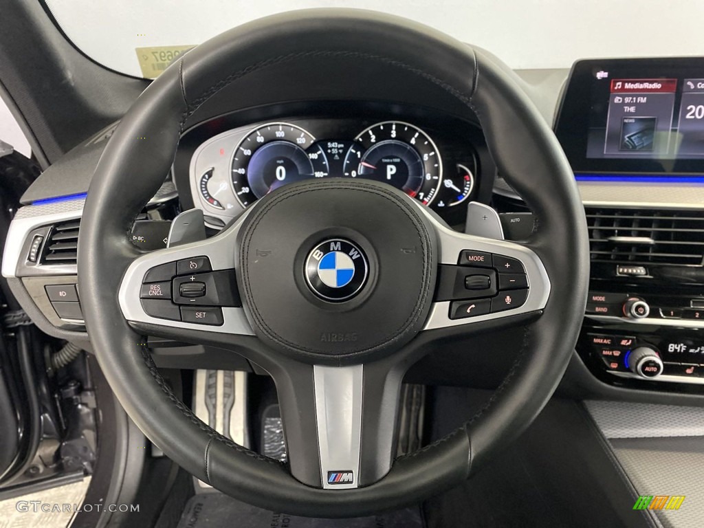2019 BMW 5 Series 540i Sedan Black Steering Wheel Photo #145507830
