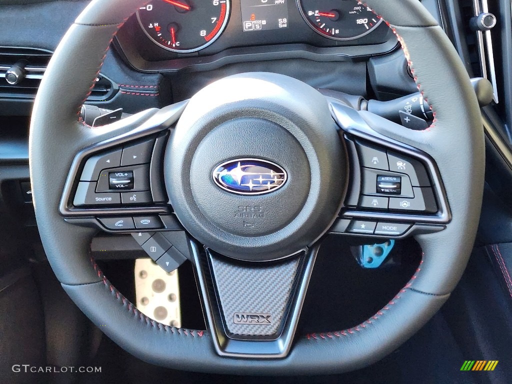 2022 Subaru WRX GT Black Ultrasuede w/Red stitching Steering Wheel Photo #145508331