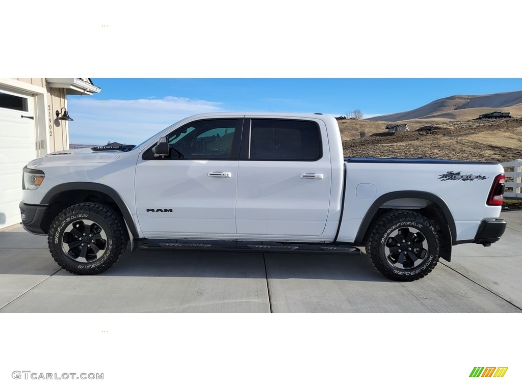 2019 1500 Rebel Crew Cab 4x4 - Bright White / Black/Red photo #2