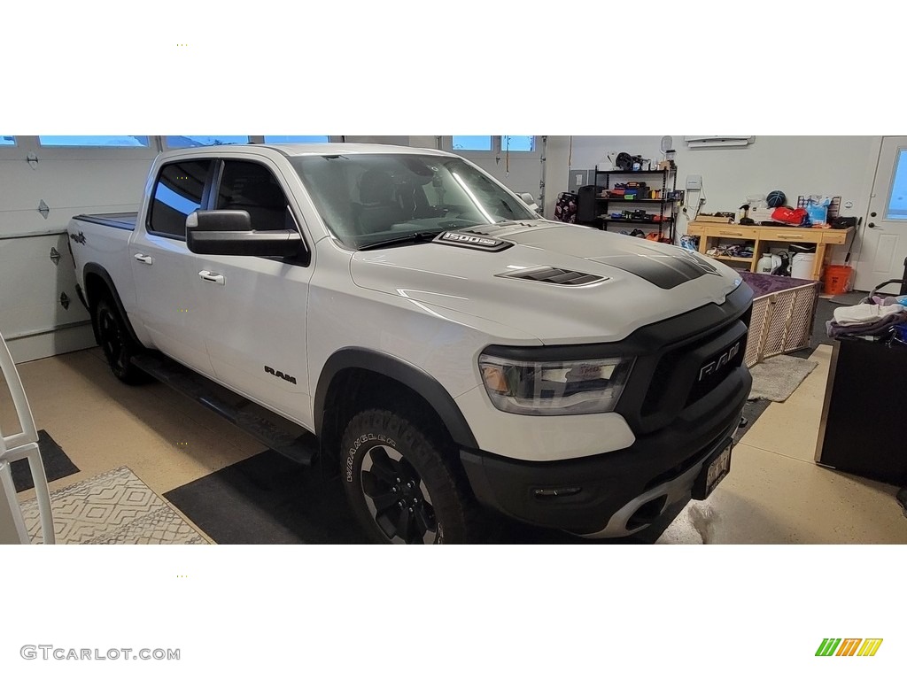 2019 1500 Rebel Crew Cab 4x4 - Bright White / Black/Red photo #4
