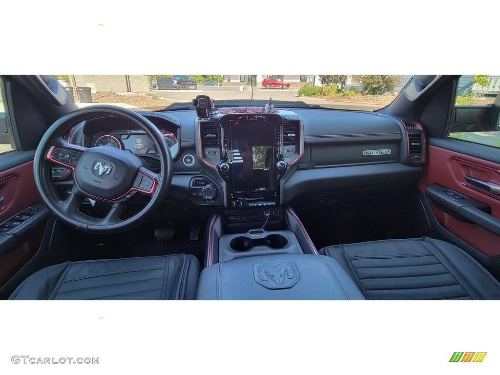2019 1500 Rebel Crew Cab 4x4 - Bright White / Black/Red photo #8