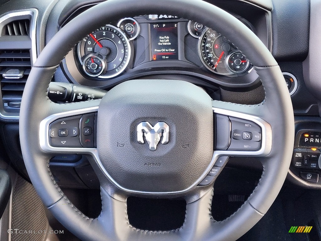 2023 Ram 1500 Big Horn Crew Cab 4x4 Black Steering Wheel Photo #145511271