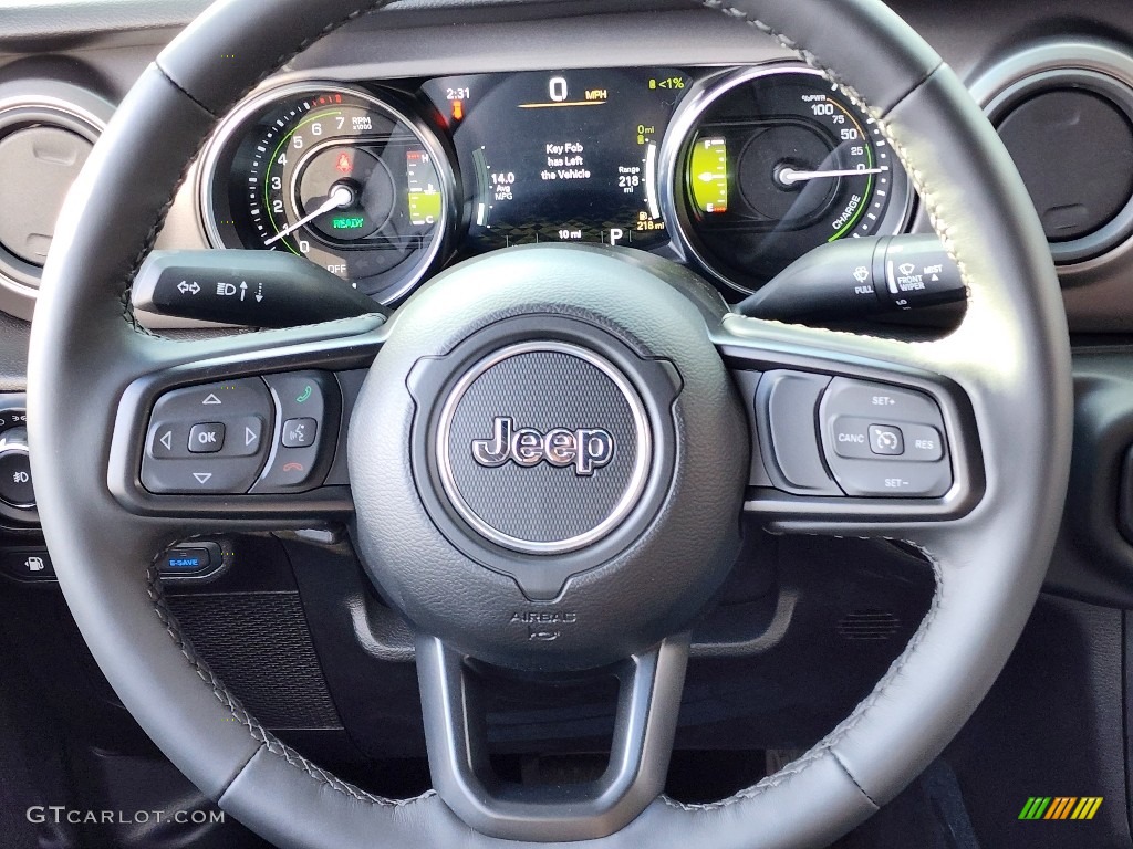 2023 Jeep Wrangler Unlimited Willys 4XE Hybrid Black Steering Wheel Photo #145511628
