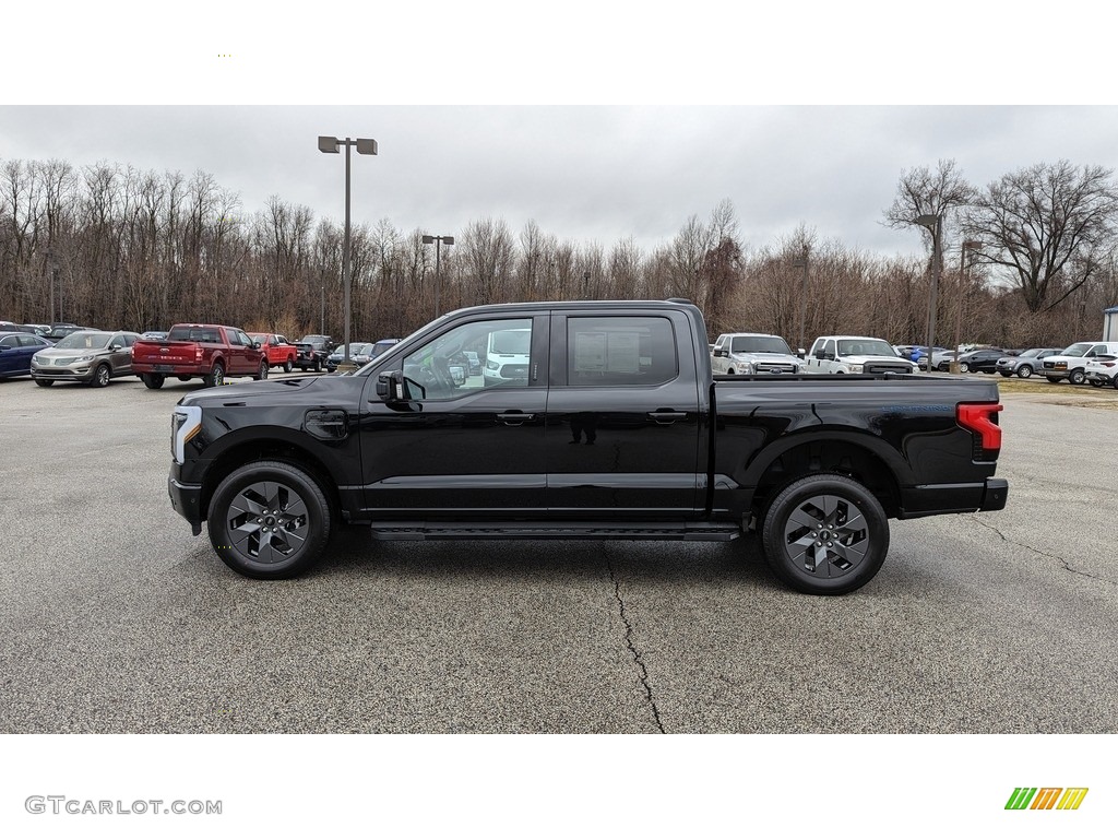 Agate Black Metallic 2023 Ford F150 Lightning Lariat 4x4 Exterior Photo #145511976