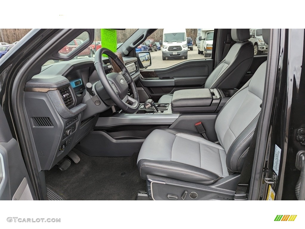 Black/Slate Gray Interior 2023 Ford F150 Lightning Lariat 4x4 Photo #145512180