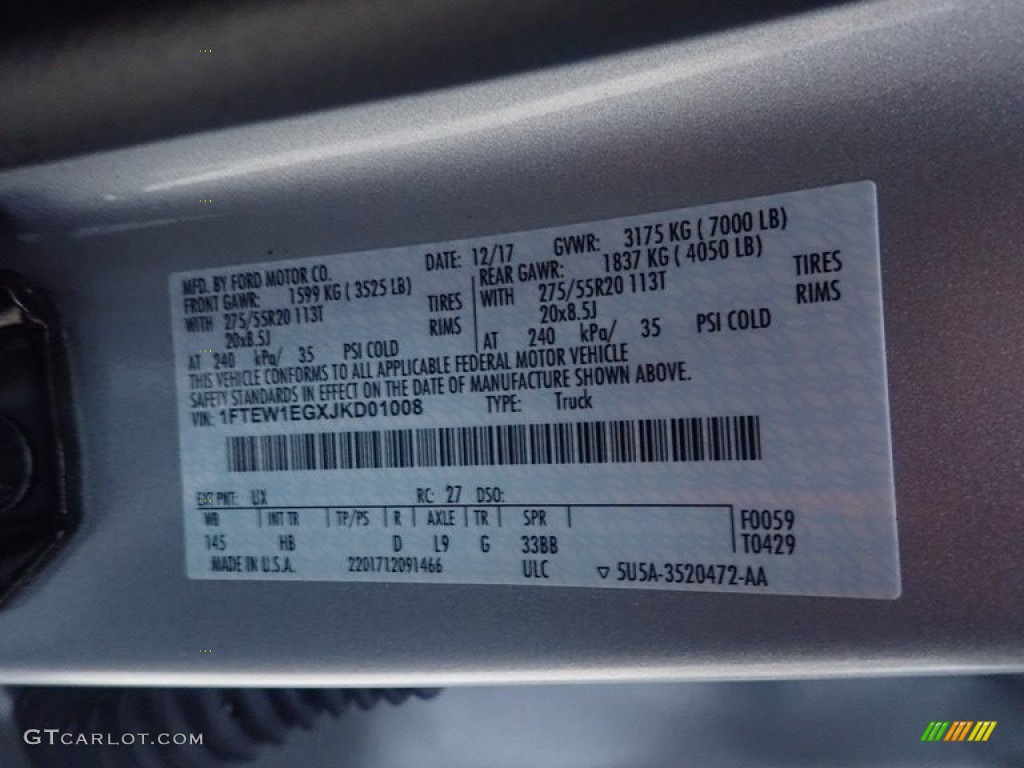 2018 F150 Lariat SuperCrew 4x4 - Ingot Silver / Black photo #27